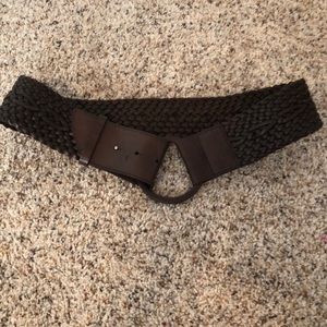 The Limited Dark brown woven belt